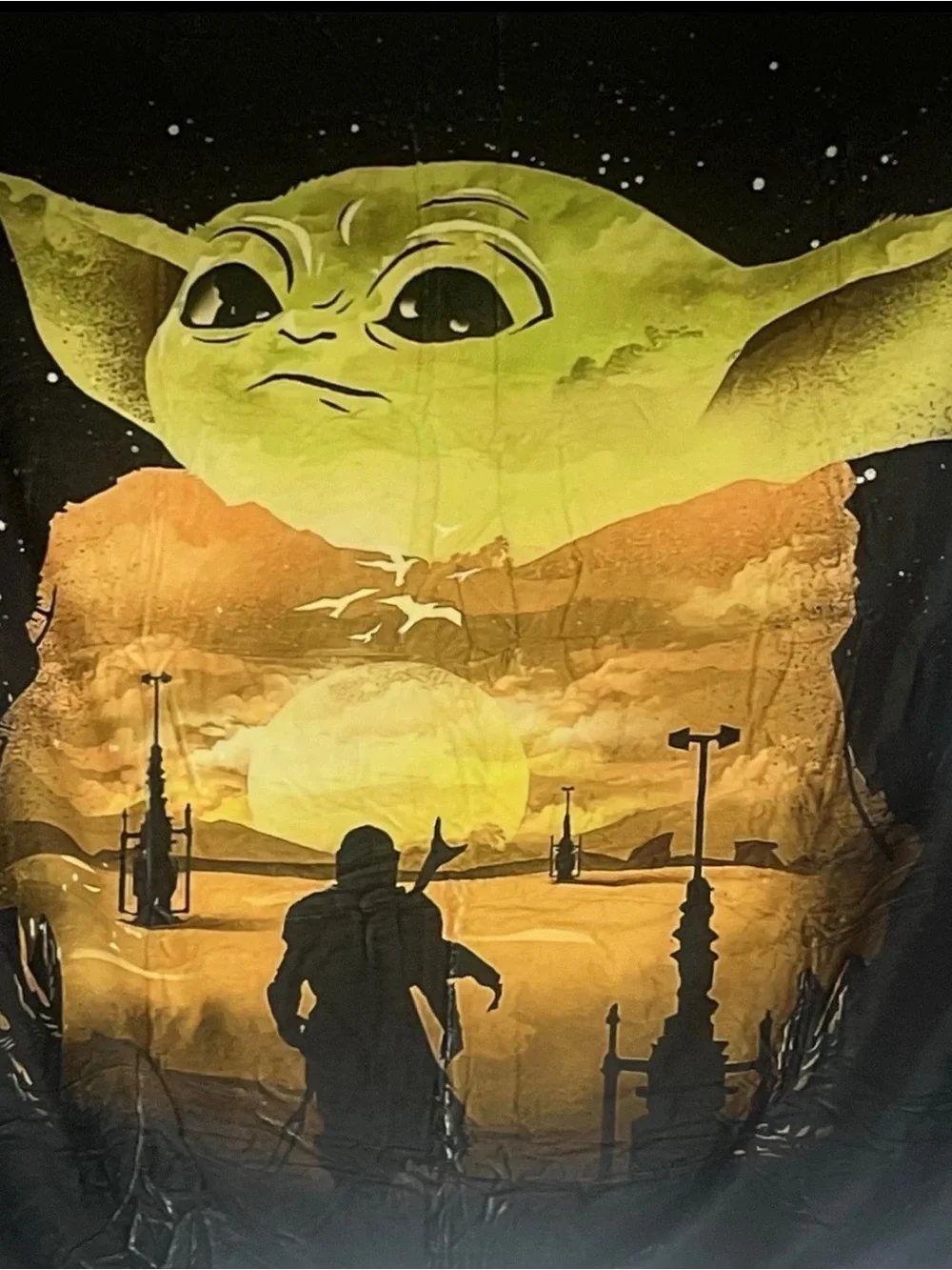 Star Wars Mandalorian Grogu The Child Soft Fleece Blanket Grogu Collage 30”x40”